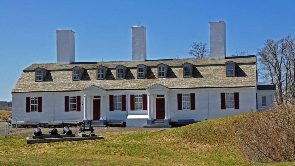 Officers Quarters building at Fort Anne National Historic Site in Annapolis Royal, Nova Scotia, Canada's oldest national historic site established in 1629.
